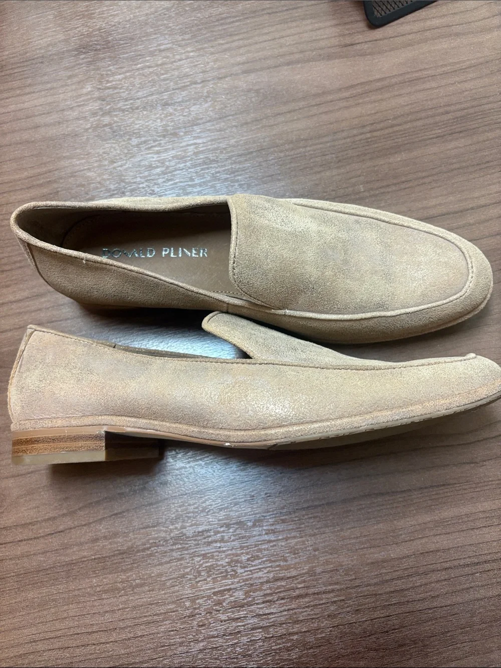Donald Pliner Tamryn loafers brushed metallic leather/suede finish shimmer